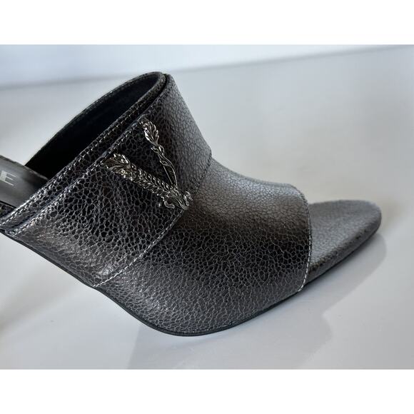 Versace Virtus Leather Black Sandals Shoes 7 US (37 Euro) Spain 1011901 NIB $990 - Picture 6 of 16